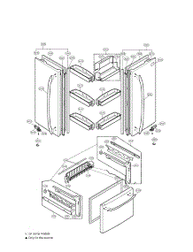 Doors parts for Lg Refrigerator LFC25770SB/00 from AppliancePartsPros.com