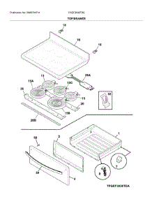Top / Drawer parts for Frigidaire Range FGEF3036TDE from AppliancePartsPros.com
