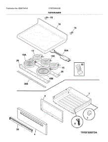 Top / Drawer parts for Frigidaire Range CFEF3054USB from AppliancePartsPros.com