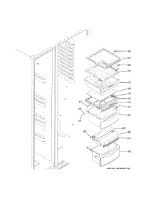 Fresh Food Shelves parts for Ge Refrigerator DSE25JMHGCES from AppliancePartsPros.com