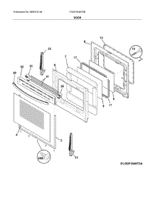 Door parts for Frigidaire Range FGGF3036TDB from AppliancePartsPros.com