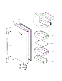 Fresh Food Door - Rh parts for Ge Refrigerator PFE28KELDDS from AppliancePartsPros.com