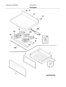 Top / Drawer parts for Frigidaire Range CFEF3052TWA from AppliancePartsPros.com