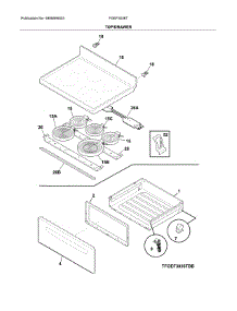 Top / Drawer parts for Frigidaire Range FGEF3036TWC from AppliancePartsPros.com
