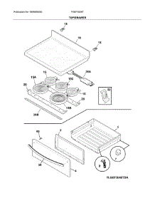 Top / Drawer parts for Frigidaire Range FGEF3059TFC from AppliancePartsPros.com