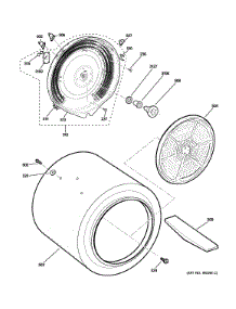 Drum parts for Ge Dryer GTDS580ED1WW from AppliancePartsPros.com
