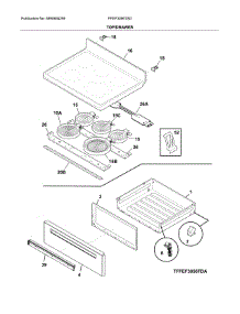 Top / Drawer parts for Frigidaire Range FFEF3056TSD from AppliancePartsPros.com