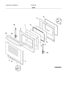 Door parts for Frigidaire Range FGEF3030PWC from AppliancePartsPros.com