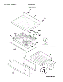 Top / Drawer parts for Frigidaire Range CPEF3077QFF from AppliancePartsPros.com