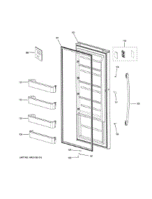 Door parts for Ge Freestanding Freezer FUF14DLRAWW from AppliancePartsPros.com