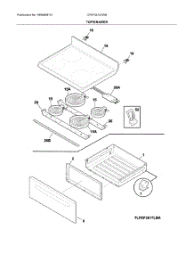 Top / Drawer parts for Frigidaire Range CFEF3014TWB from AppliancePartsPros.com