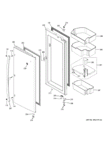 Fresh Food Door - Rh parts for Ge Refrigerator GFD28GSLCSS from AppliancePartsPros.com