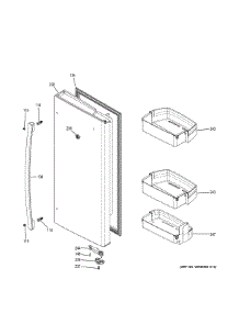 Fresh Food Door - Rh parts for Ge Refrigerator GFE28GSKDSS from AppliancePartsPros.com