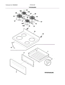 Top / Drawer parts for Frigidaire Range FFEF3015PBD from AppliancePartsPros.com