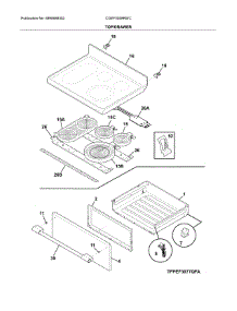 Top / Drawer parts for Frigidaire Range CGEF3058RWC from AppliancePartsPros.com