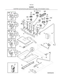 Burner parts for Kenmore Range 790.75232313 (79075232313, 790 75232313) from AppliancePartsPros.com