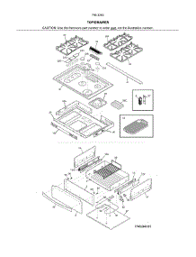 Top / Drawer parts for Kenmore Range 790.3263931A (7903263931A, 790 3263931A) from AppliancePartsPros.com