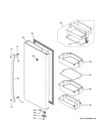 Fresh Food Door - Rh parts for Ge Refrigerator PFE28PMKGES from AppliancePartsPros.com
