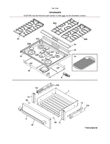 Top / Drawer parts for Kenmore Range 790.72583518 (79072583518, 790 72583518) from AppliancePartsPros.com
