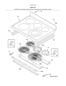 Main Top parts for Kenmore Range 790.97723412 (79097723412, 790 97723412) from AppliancePartsPros.com