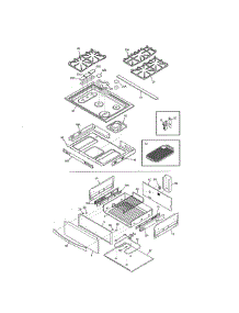 Top / Drawer parts for Kenmore Range 790.42613311 (79042613311, 790 42613311) from AppliancePartsPros.com