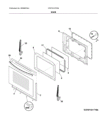 Door parts for Frigidaire Range CFEF3012TWA from AppliancePartsPros.com
