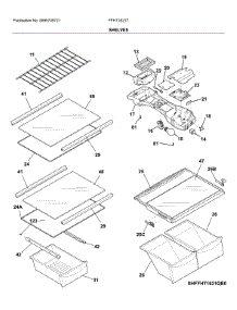 Shelves parts for Frigidaire Refrigerator FFHT1621TB1 from AppliancePartsPros.com