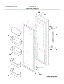Fresh Food Door parts for Frigidaire Refrigerator DGHX2355TF5 from AppliancePartsPros.com