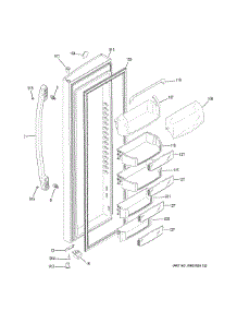 Fresh Food Door parts for Ge Refrigerator PZS22MMKGHES from AppliancePartsPros.com