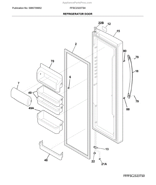 Frigidaire 5304511770 Handle - AppliancePartsPros.com