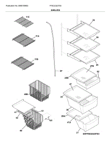 Shelves parts for Frigidaire Refrigerator FFSC2323TS3 from AppliancePartsPros.com