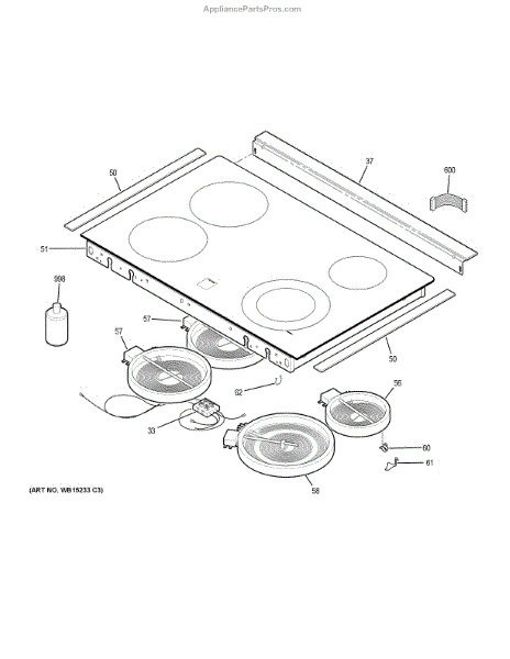 GE WB62X25962 Maintop Glass Asm (dg) (AP6024267) - AppliancePartsPros.com