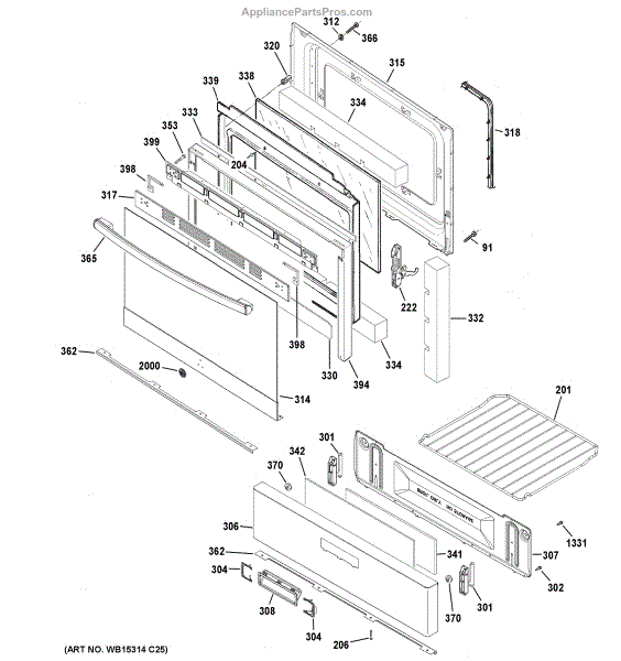 GE WB56X26696 Glass Oven Door Asm (AP6024524)
