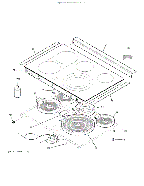 GE WB62X29258 Maintop Glass Asm Bk (AP6286313) - AppliancePartsPros.com