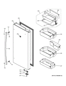 Fresh Food Door - Rh parts for Ge Refrigerator PWE23KSDCSS from AppliancePartsPros.com