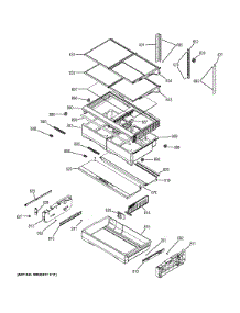Fresh Food Shelves parts for Ge Refrigerator DFE29JSDGSS from AppliancePartsPros.com