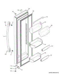 Fresh Food Door parts for Ge Refrigerator GSE25HGHEHBB from AppliancePartsPros.com