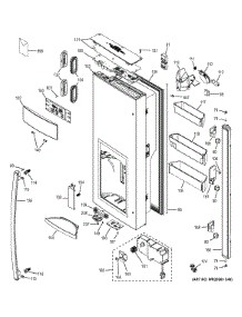 Dispenser Door parts for Ge Refrigerator PFE28KMKBES from AppliancePartsPros.com