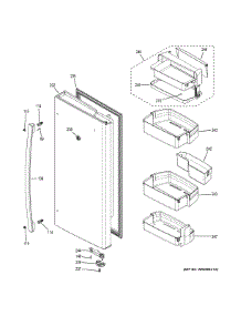 Fresh Food Door - Rh parts for Ge Refrigerator PWE23KMDHES from AppliancePartsPros.com