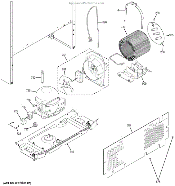 GE WR17X24348 Condenser Fan Shroud Asm (AP5985125)