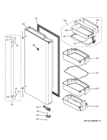 Fresh Food Door - Rh parts for Ge Refrigerator CYE22TSHFSS from AppliancePartsPros.com
