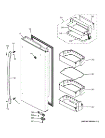 Fresh Food Door - Rh parts for Ge Refrigerator PFE28RSHFSS from AppliancePartsPros.com