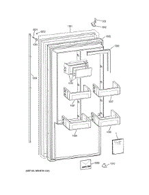Door parts for Ge Refrigerator ZIRS360NHALH from AppliancePartsPros.com