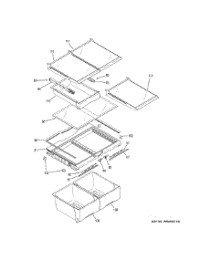 Fresh Food Shelves parts for Ge Refrigerator GDE23GGHBRWW from AppliancePartsPros.com