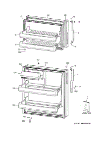 Doors parts for Ge Refrigerator GTH17DBDDRCC from AppliancePartsPros.com
