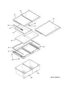 Fresh Food Shelves parts for Ge Refrigerator GNE22GGEBFBB from AppliancePartsPros.com