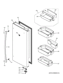 Fresh Food Door - Rh parts for Ge Refrigerator GFE29HGDCBB from AppliancePartsPros.com
