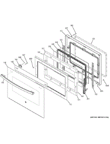 Door parts for Ge Wall Oven PT7050DF4WW from AppliancePartsPros.com