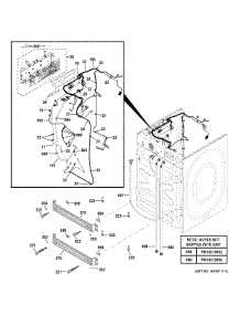 Cabinet (2) parts for Ge Washer GFWS2600F2WW from AppliancePartsPros.com