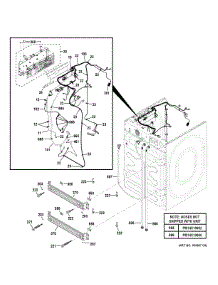 Cabinet (2) parts for Ge Washer GFWS3705F0RR from AppliancePartsPros.com
